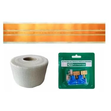 Imagem de Kit Fita Eletrica 20a 3 Pistas 1 Metro + Conector Eletrofita