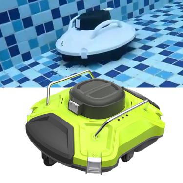 Imagem de Robô de limpeza de piscina, bateria de 5000mAH por 110 minutos, até 85㎡, densidade de filtro de 200Um, IPX8 à prova d'água, motor duplo, aspirador de piscina sem fio,Green