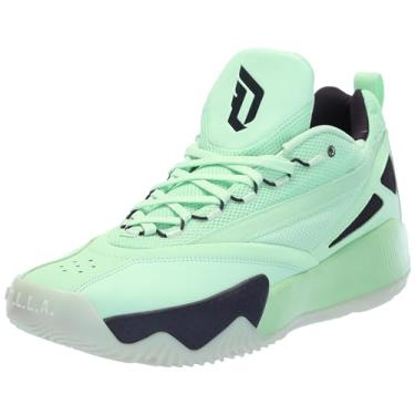Imagem de adidas Originals Tênis unissex Dame Certified 2.0, semi verde cintilante/preto/branco-nuvem, 38 masculino, Semi Verde Spark/Aurora Black/Cloud White, 9 Women/8 Men