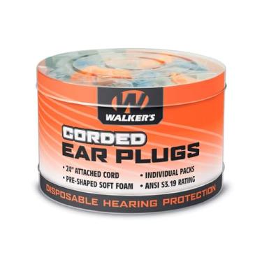 Imagem de Tampões de ouvido de espuma com fio Walker redução de ruído classificação 25Db/50 PK
