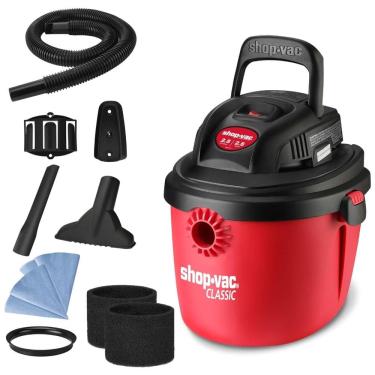 Imagem de Aspirador de Pó Portátil de 9,48L, Úmido e Seco com Alça Dobrável e Suporte, 110V 1200W Shop Vac, Vermelho