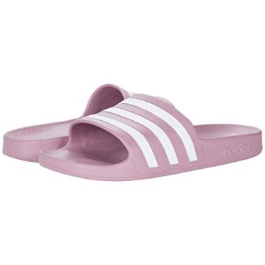 Imagem de adidas Sandália feminina Adilette Aqua, Cereja metálica/branca/cereja metálica, 11
