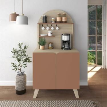 Imagem de Cantinho do Café 2 Portas e Suporte para Xicaras Egito Naturale/Terracota