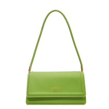 Imagem de Bolsa de ombro retrô clássica bolsa clutch bolsa de ombro bolsa de mão com fecho de zíper para mulheres, Verde
