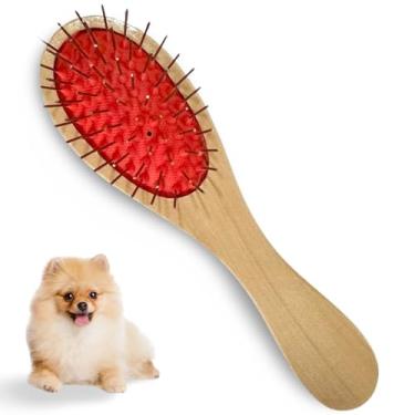 Imagem de Escova Para Pet Sem Bolinha Pente Madeira Spitz Alemão Anão E Lulu Da Pomerania Lhasa