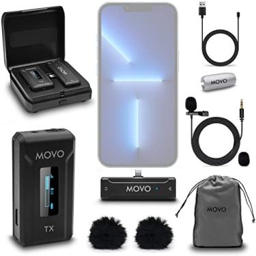 Imagem de Movo Microfone sem fio WMX-2-L para iPhone com capa de carregamento - Microfone Lightning, microfone omnidirecional, alcance de 100 metros, vida útil da bateria de 7 horas