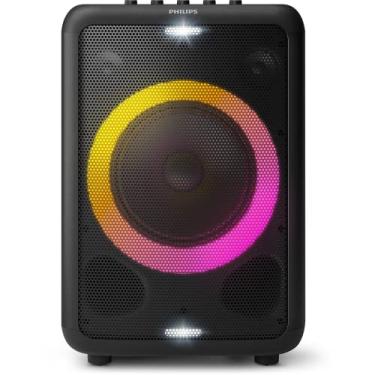 Imagem de PHILIPS, Caixa de Som Bluetooth Party Speaker, com Luzes LED, TAX3208/78, USB, Auxiliar, Entradas Microfone/Guitarra, 14h de bateria