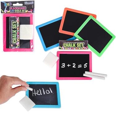 Imagem de O conjunto de quadro-negro neon inclui quadro, giz e borracha, aprendizagem educativa, prêmios infantis, brindes de prêmio, lembranças de festa - cores sortidas, 8-Pack