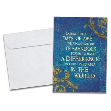 Imagem de Tree-Free Greetings Pacote com 12 Rosh Hashanah com envelopes correspondentes, ecológico, feito nos EUA, 100% papel reciclado, 12,7 x 17,7 cm, Dias de Awe (HP60635)