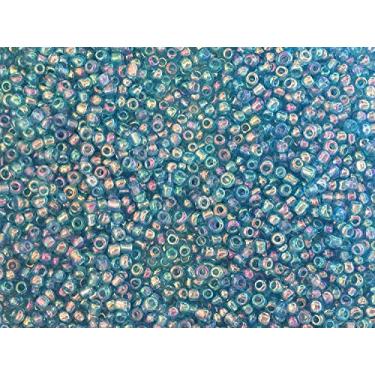 Imagem de Tamanho das contas de semente: 11/0 50 g / 1,76 oz (turquesa iridescente)