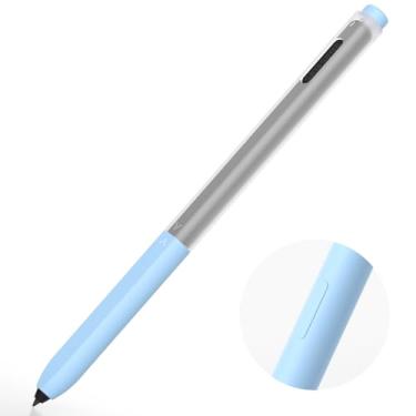 Imagem de AZF Capa lápis compatível com Samsung Galaxy Tab S7/S7+/S7 FE/S8/S8+/S8 Ultra/S9/S9+/S9 Ultra S, com capa superior e inferior separadas, capa de silicone translúcida. (azul celeste)