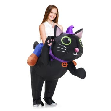 Imagem de Searhmomo Inflatable Costume Cat for Kids Ride On Cat Blow Up Costumes,Funny Halloween Animal Costume for Girls Boys Cosplay Party