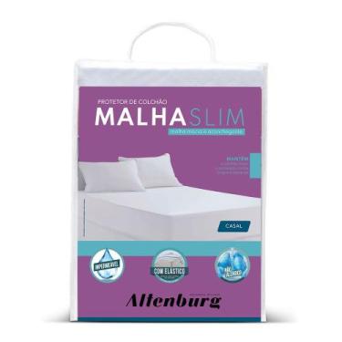 Imagem de Protetor de Colchão Casal Impermeável Malha Slim Branco 1,40m x 1,90m 