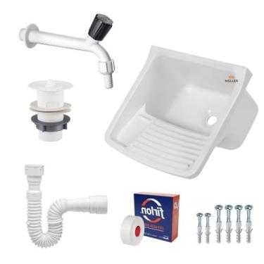 Imagem de Tanque Plastico para Lavar Roupas + Sifão + Torneira Herc - Metasul, B