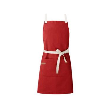 Imagem de Avental Vermelho Algodao Cru Cozinha Pintura Artesanato 1un - CASACHA
