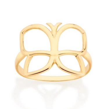 Imagem de Anel de ouro 18k feminino rommanel logo borboleta vazada 513311, 16