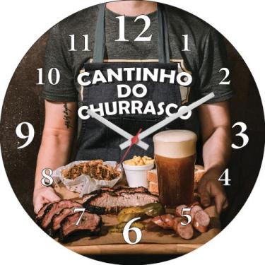 Imagem de Relógio Parede Bar Cerveja Cantinho Do Churrasco - 30cm - Intempo Desi