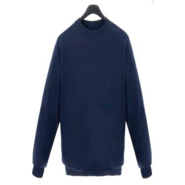 Imagem de Blusa Moletom Felpado Básica Adulto Masculino - Wju Jeans, M, Azul mar