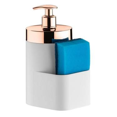Imagem de Dispenser Porta Detergente Líquido 500ml Esponja Bancada Pia Cozinha B