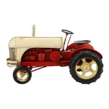 Imagem de Enfeite Agro Agronegócio Miniatura Trator Retrô - 28cm - Tascoinport