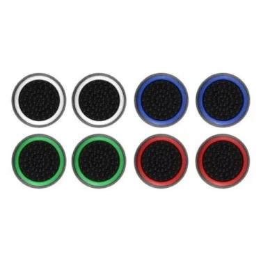 Imagem de Par De Grips VERMELHO Para Analógico Controle de videogame joystick - 