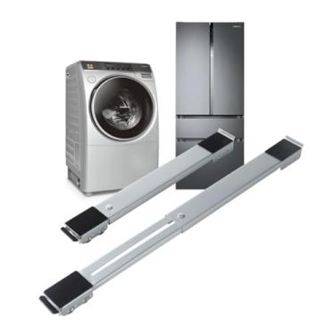 Imagem de Suporte C/Rodinhas Base Ajustável Máquina Lavar Fogão Geladeira Móveis Resistente Reforçado Até 300kg