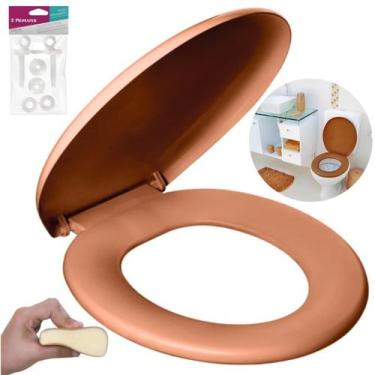 Imagem de Assento Vaso Oval Almofadado + Parafusos Assento Sanitário - Atlas