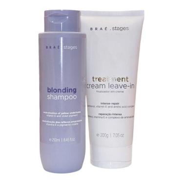 Imagem de Kit Braé Stages Blonding - Shampoo 250ml + Leave-In 200g