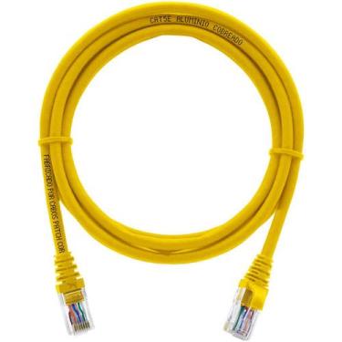 Imagem de Cabo de Rede Patch Cord Cat5e CCA Amarelo 3 Metros para Ethernet - CAB