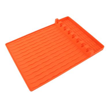 Imagem de Tapete de Espátula de Silicone Grande, Tapete Versátil para Ferramentas de Grelha, Com 8 Slots para Utensílios de Churrasco e Potes de Tempero, para Bancada de Cozinha e (Tipo 1)
