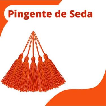 Imagem de Pingente De Seda Tassel - Laranja - Com 100 Unidades - Nybc