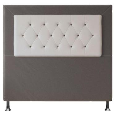 Imagem de Cabeceira Casal 1,40m Havana Suede com material sintético Branco - Pal