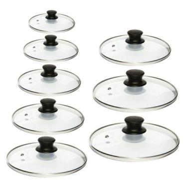 Imagem de Jogo De 8 Tampas Vidro Panelas Frigideira Caçarola 16 Ao 30 - TERRA LA