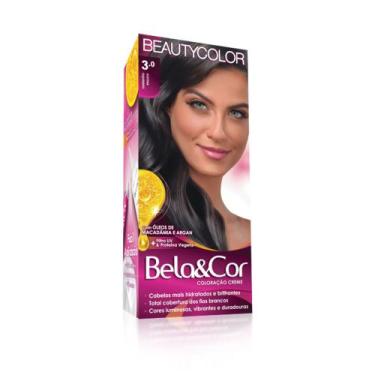 Imagem de Tintura Creme Bela&Cor Castanho Escuro 3.0 Kit