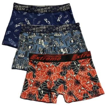 Imagem de Kit 3 Cuecas Boxer Infantil Fristyle Em Microfibra Estampada, M