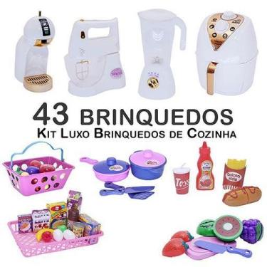 Imagem de Kit Infantil Air Fryer Comida Mercado Cafeteira  Panela 43pç - Altimar