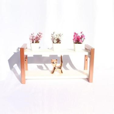 Imagem de Estante Suspensa Decorativa Chamego MD043 40cm MDP Branco 14x40x20, Ro