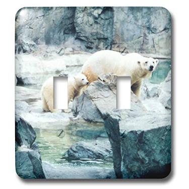 Imagem de 3dRose Lsp_24751_2 Interruptor de alternância fofo de filhote de urso polar e mãe acompanhante, multicolorido
