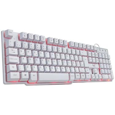 Imagem de TECLADO GAMER VX GAMING HYDRA BRANCO ABNT2 MULTIMÍDIA COM LED VERMELHO SENSAÇÃO MECÂNICA USB 1.8M – GTH110BV - VINIK