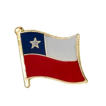 Imagem de Broche Chile Pin Bandeira Oficial Chilena Andes América Sul