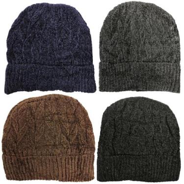 Imagem de Kit 12 Toucas Gorro Grosso Com Forrada Macia de Frio Adulto Unissex In