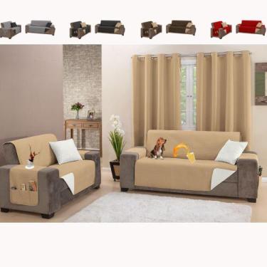 Imagem de Kit Jogo Capa Protetor para Sofá Impermeável Dupla Face 2 e 3 Lugares 