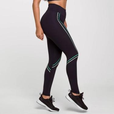 Imagem de Legging Adrenaline Preta Poliamida com Estampa Verde Degrade - LOT FIT
