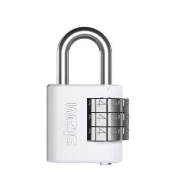 Imagem de Cadeado Com Segredo Cores P/ Malas / Armários / Portas 25mm Stam Branc