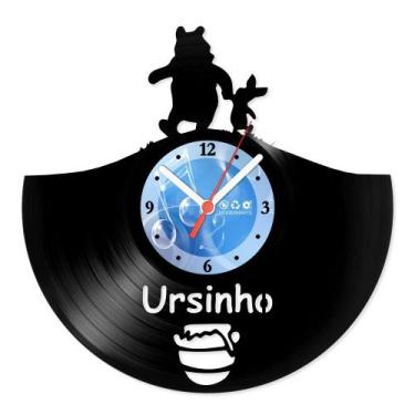 Imagem de Relógio De Parede Disco Vinil Infantil - Ursinho - VIN-002 - Modernart