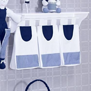 Imagem de Porta Fraldas Para Varão 03 Peças Príncipe Branco - Azul - Talismã