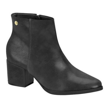 Imagem de Bota Salto Grosso Cano Curto Feminina Vizzano, Preto, 38