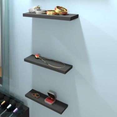 Imagem de 3 Prateleiras Reta/Nicho 100% MDF 25x8 Para Decoração/Sala/Quarto/Escr