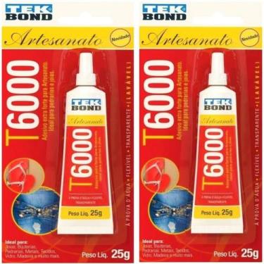 Imagem de Kit 2 Cola De Artesanato Flexível Transparente T6000 25g Nfe - TEK Bon