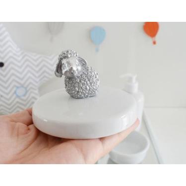 Imagem de Kit Higiene Bebê Porcelana Térmica Quarto K028 Ovelha - Ciranda Arte C